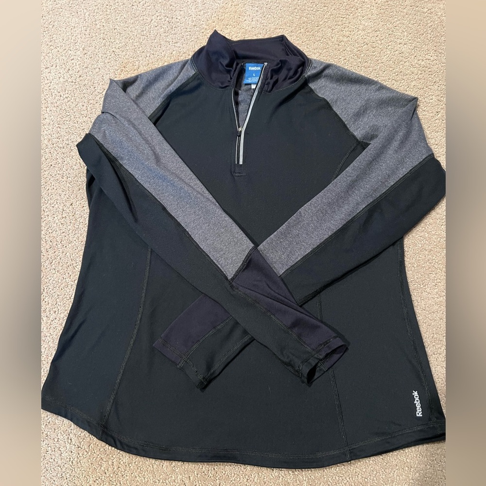 Reebok Women’s Black and Gray Quarter zip
